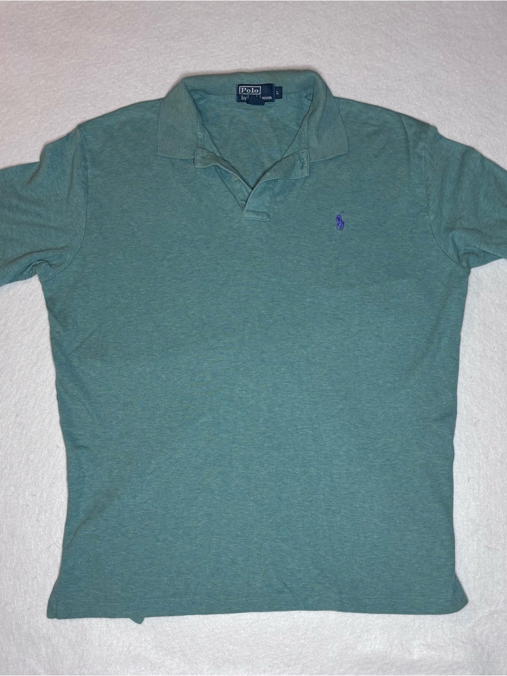 Polo by Ralph Lauren Men's Heathered Green Polo Shirt Size Large